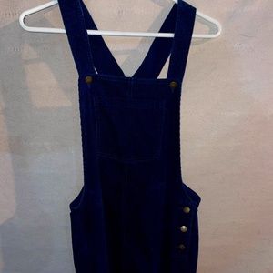 Navy Corduroy Overall Dress